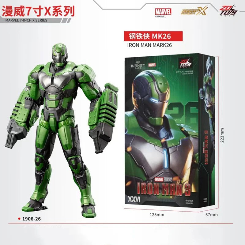 1:10 ZD Toys Iron Man MK25 Striker MK26 Gamma MK36 Peacemaker MK40 MK2 War Machine MK15 Sneaky Action Figure Collections Gift