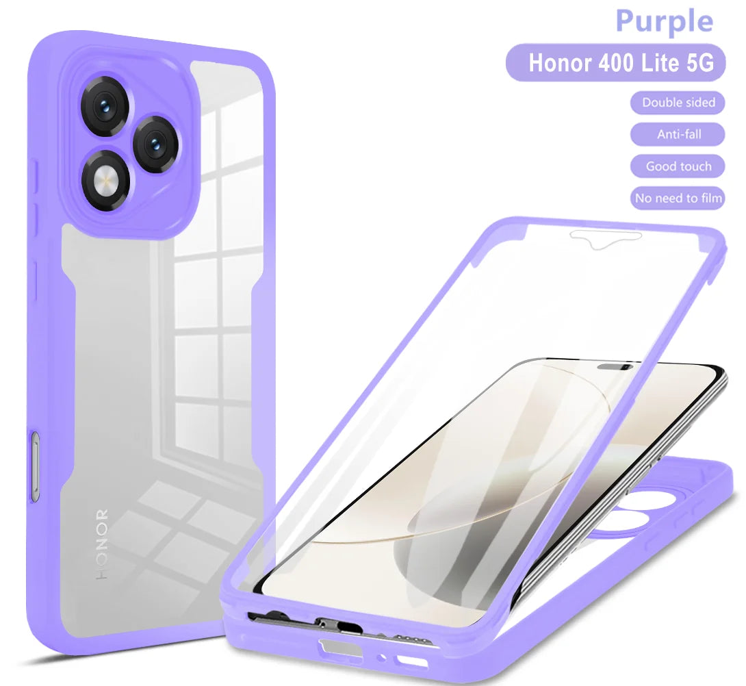 For Honor 400 Lite 5G Case 360 Full Protect Phone Cover For Honor400 Lite Honor400Lite Clear Screen With Silicone Bumper Funda