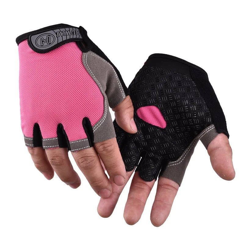 Unisex Half Finger Gloves Cycling Breathable Anti-slip MTB Outdoor Road Bike Gel Biking Gloves Summer Gym Sport Training Gloves