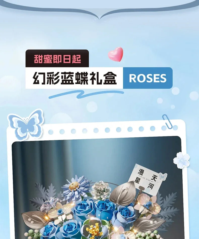 Flowers DIY decoration blocks Home decoration Model Building Blocks toys Assembly Toy Christmas Gift for Children Adult 4811