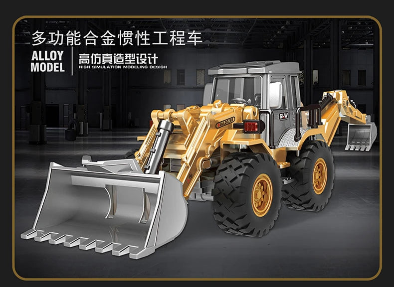 Engineering Diecast Inertial Driving Toys for Boys Alloy Tractor Excavator Bulldozer Kids Truck Children Vehicle Model Gift