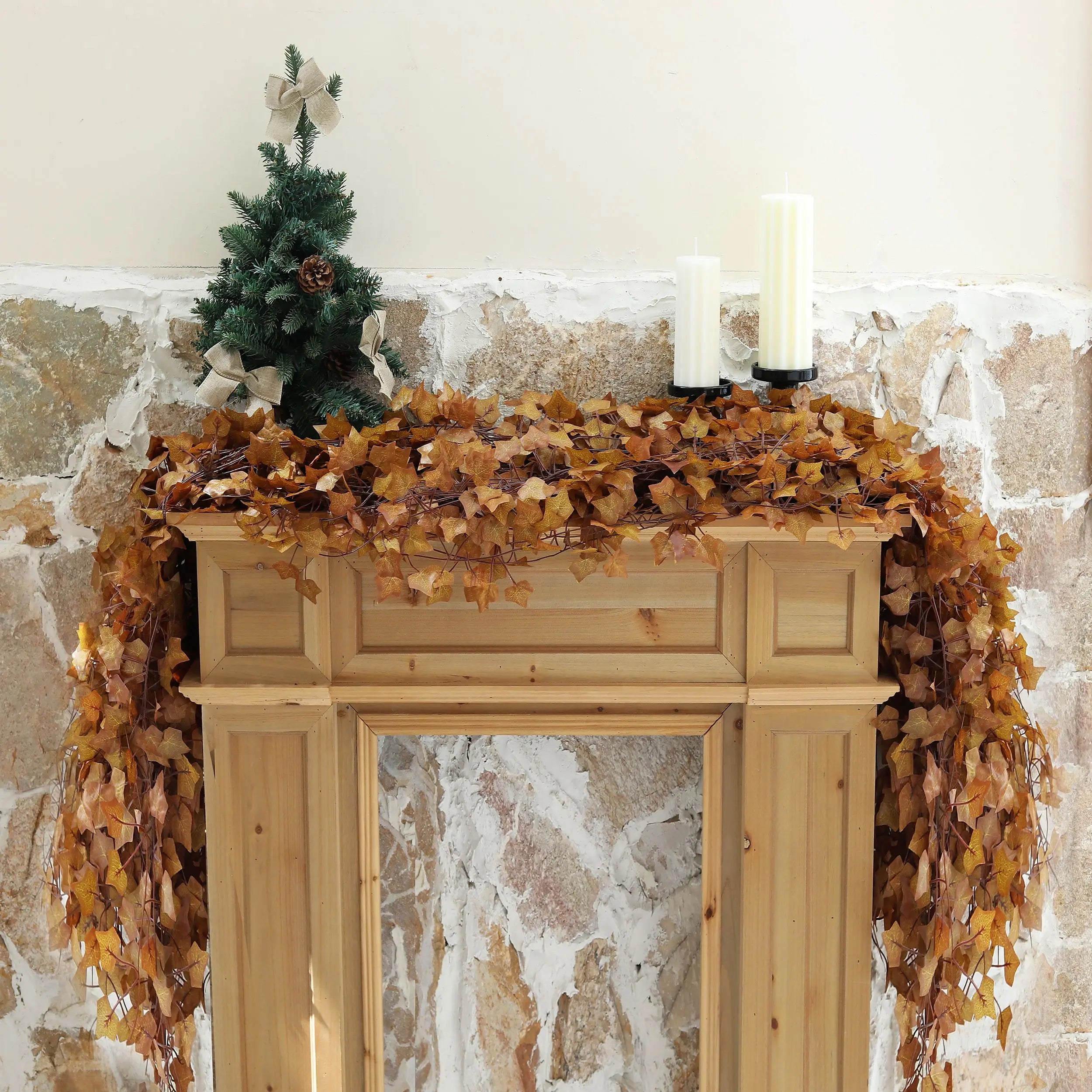 12 Pcs Artificial Maple Leaf Garland for Room Decor Fall Autumn Hanging Vines Ivy Plant Bedroom Wall Decor Thanksgiving Accents