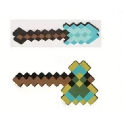 Hot Minecrafte 2pcs/set Design Figure Blue Diamond Sword Soft EVA Foam Action Figure Model Toy Ax Shovel Kits Toy For Fans Gift