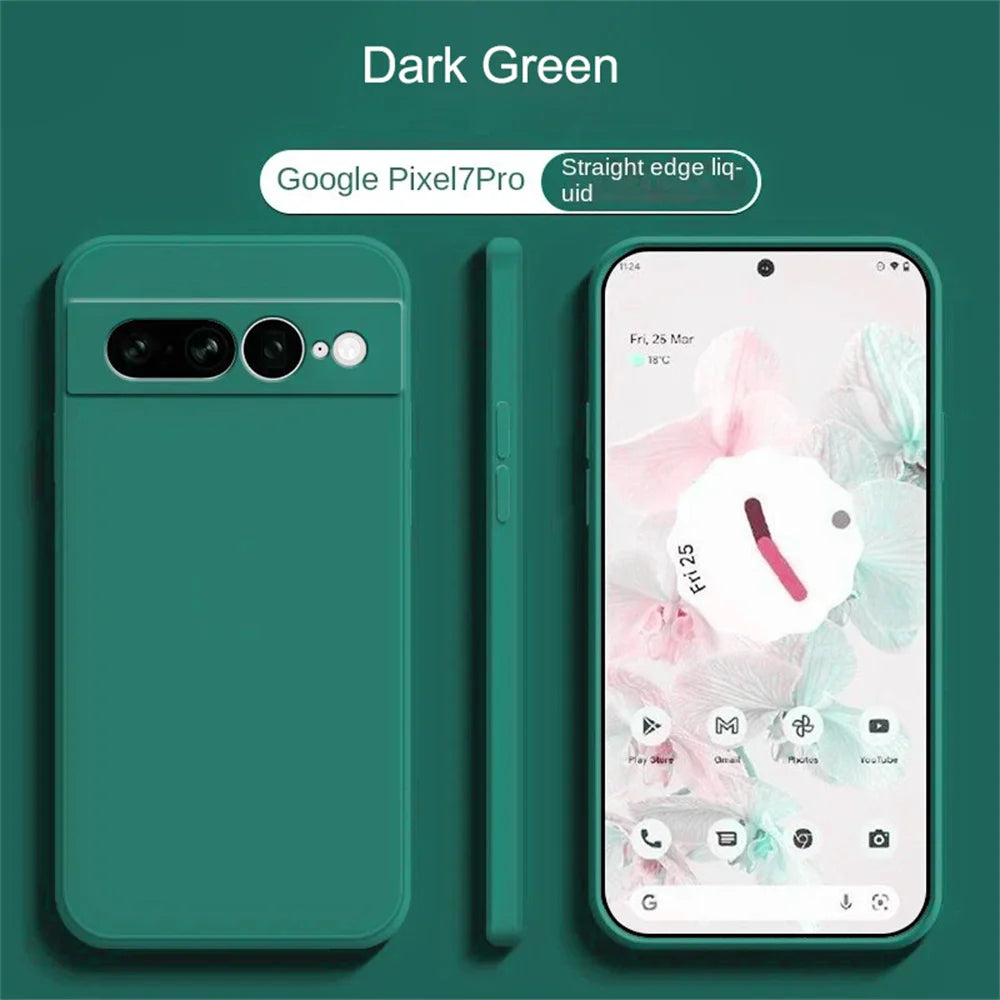 Ultra Slim Liquid Silicone Phone Case For Google Pixel 10 9 8 Pro XL 8A 7 7A 6 6A Wireless Charging Shockproof Protector Cover