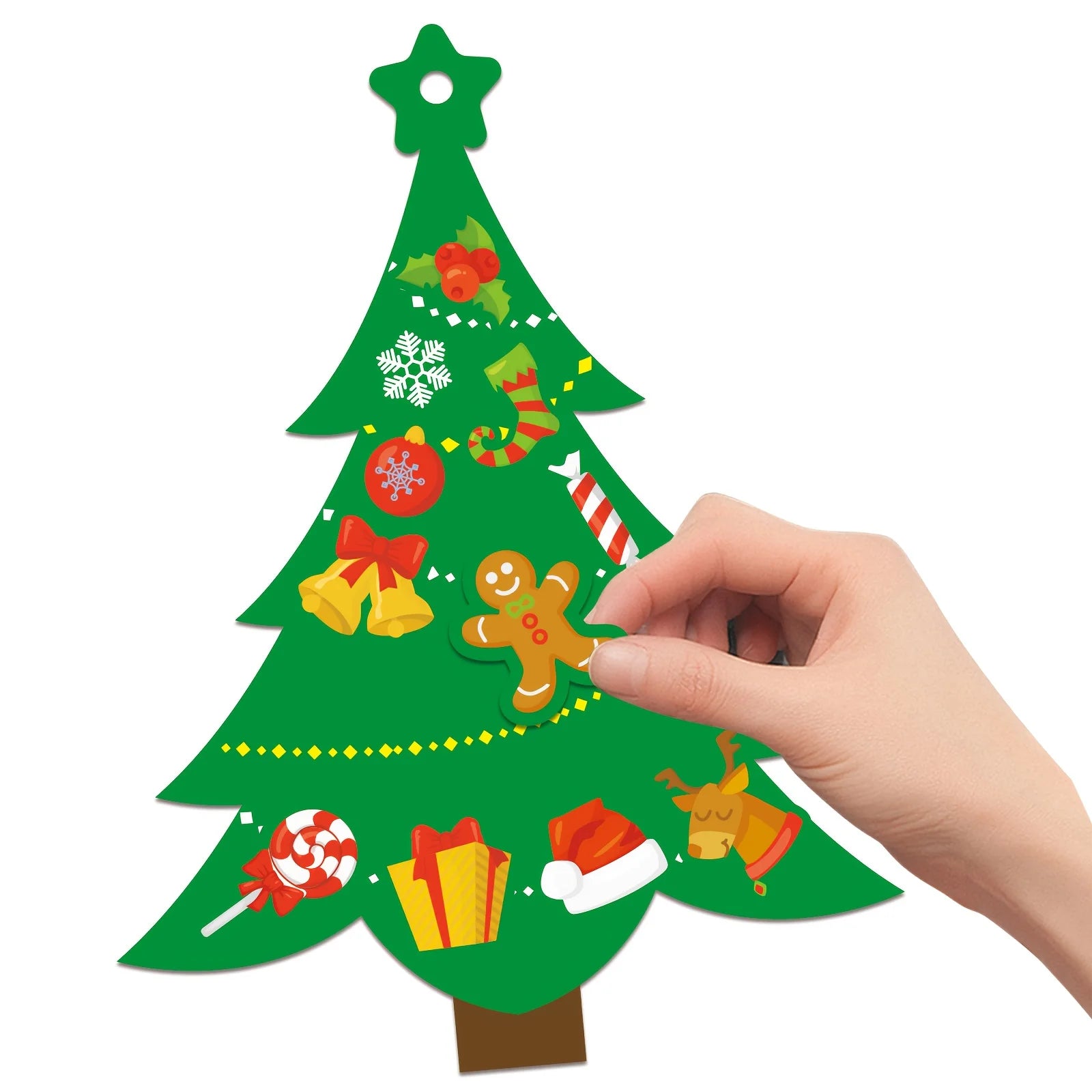 24 Sets Christmas Tree DIY Craft Kit - Create Your Own Holiday Greeting Cards with Stickers, Perfect for Xmas Parties, Decor
