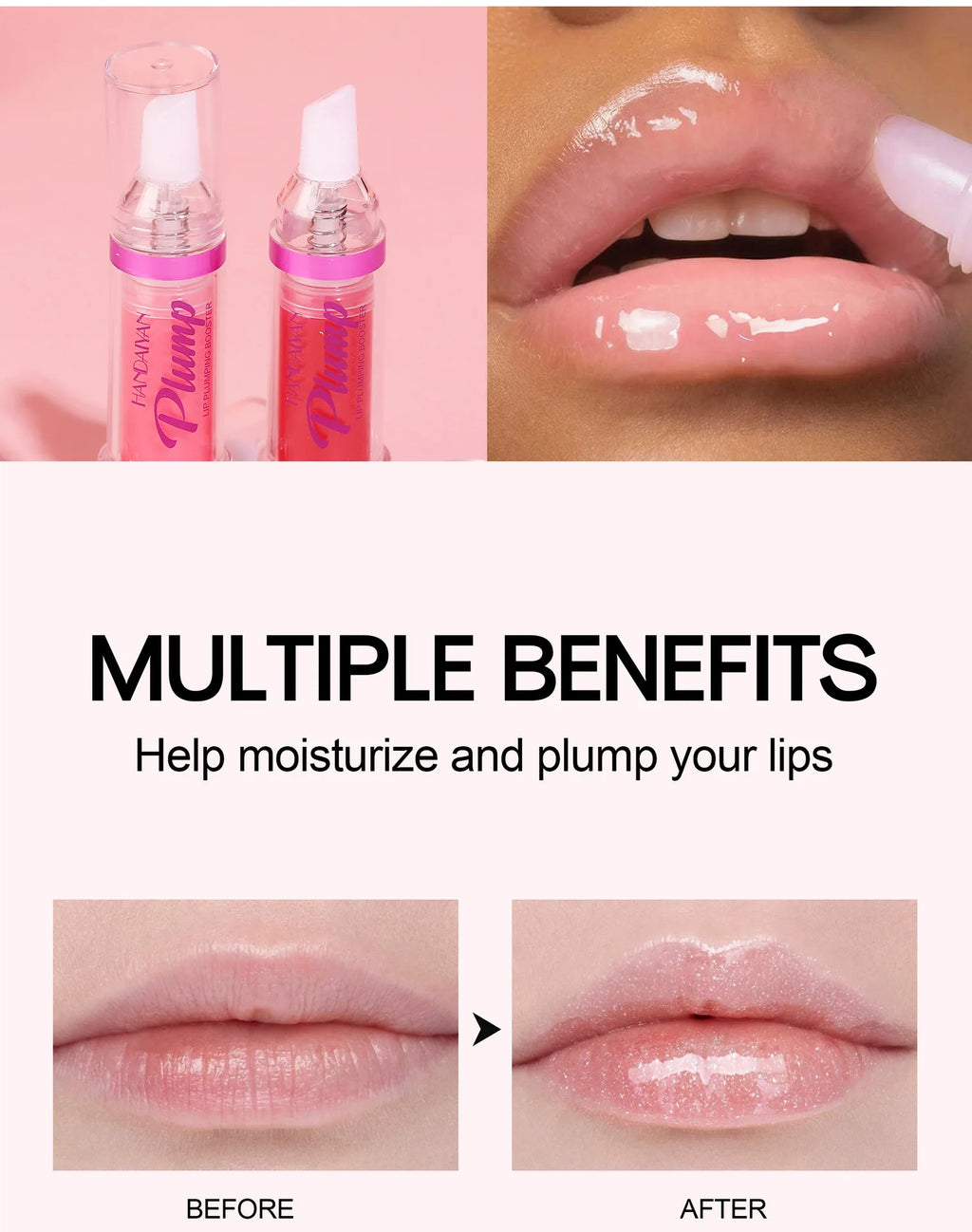 HANDAYAN 6 Color Lip Plumper Gloss Moisturizing Honey Oil Enhancer Transparent Shine Booster Makeup Beauty