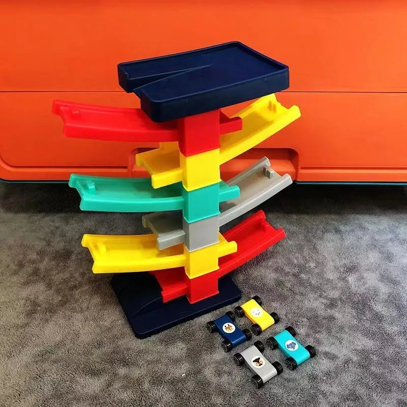Race Track Car Ramp Toy Educational Game For Boys Children 3 4 5 Year Racing Gliding Track Toys Puzzle Gliding Rail Car Park Toy
