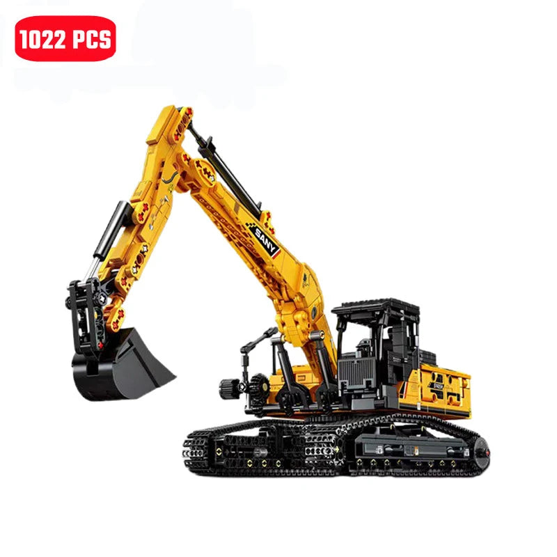 SEMBO BLOCK 1022pcs Excavator Models Building Blocks MOC City Construction Engineering Vehicle Bricks Educational Toys Boys Gift