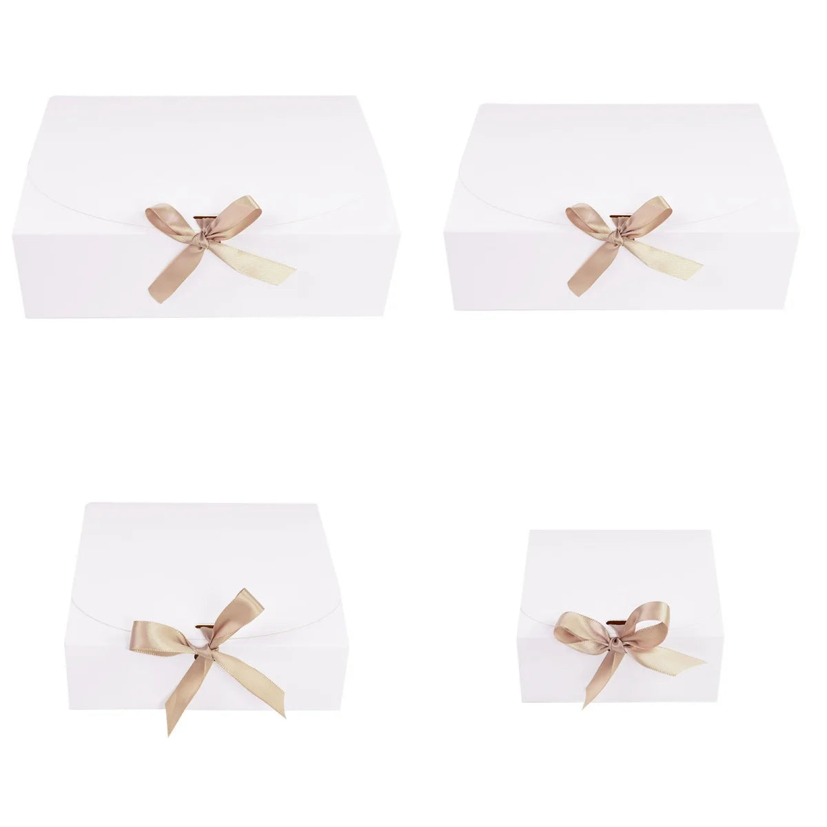 Kraft Paper Gift Box With Decorative Bow Ribbons Multiple Sizes Wedding Birthday Party DIY Painting Craft Present package supply