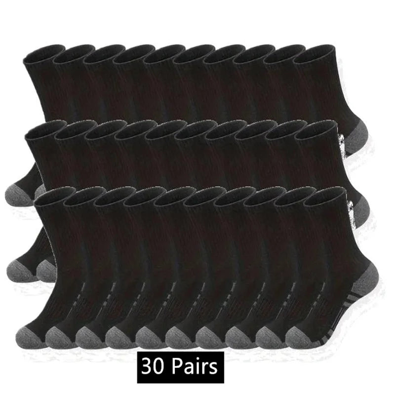 10/20/30 Pairs Men's Classic Crew Socks Unisex Sports Socks for Men Running Basketball Anti-slip Outdoor Breathable Man Socks