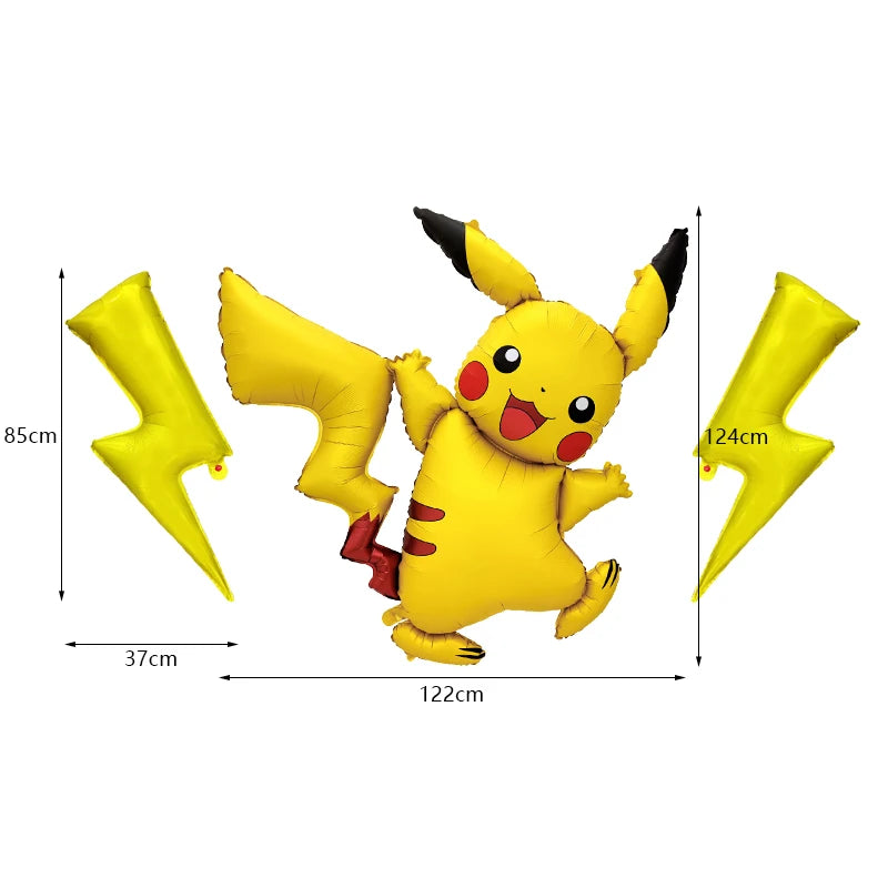 Pokemon Birthday Party Decoration New Pikachu Latex Foil Balloon Kids Disposable Tableware Event Supplies Backdrop Child Gift