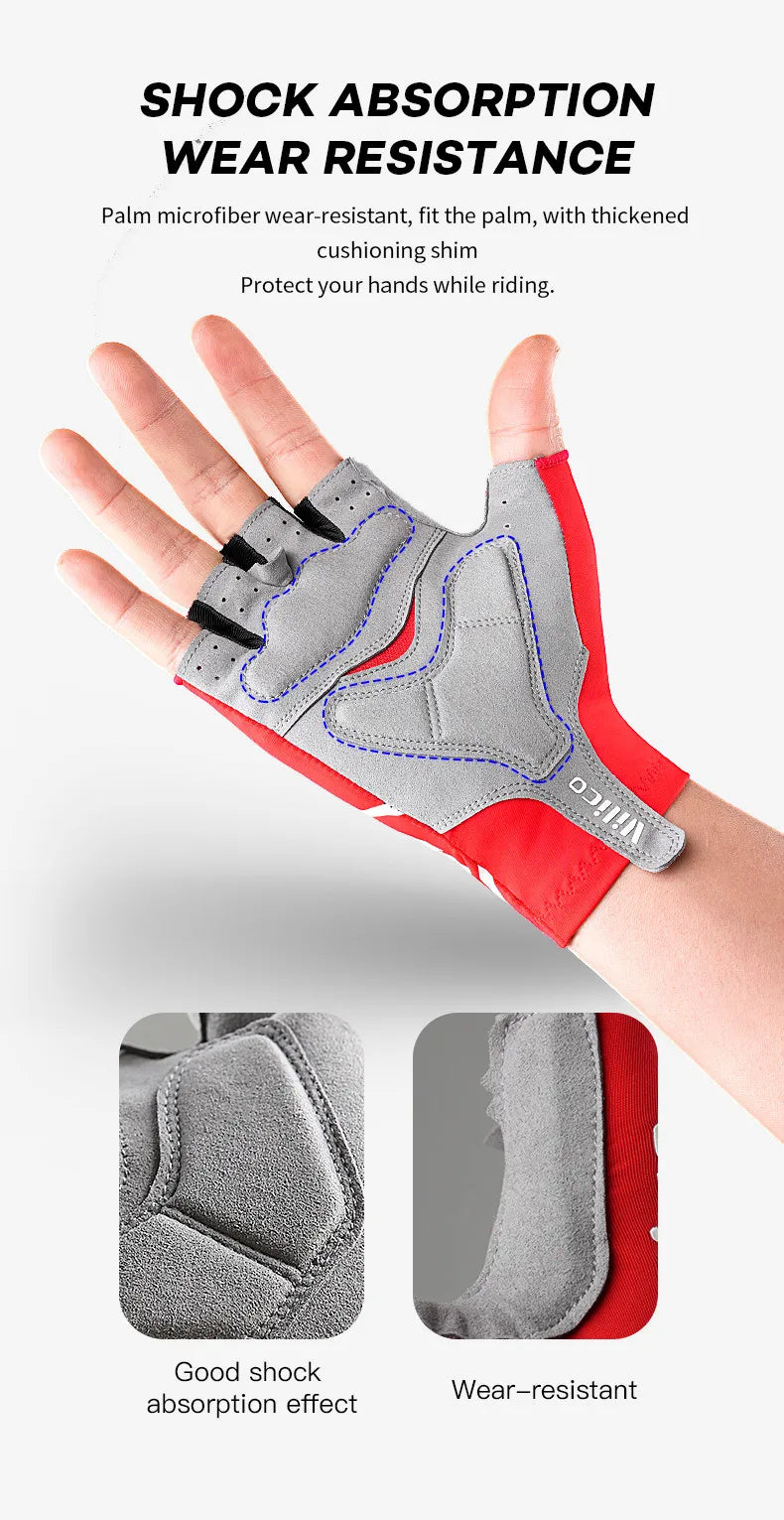 Breaking Wind Cycling Half Finger Gloves Anti-slip Bicycle Mittens Racing Road Bike Glove MTB Biciclet Guantes