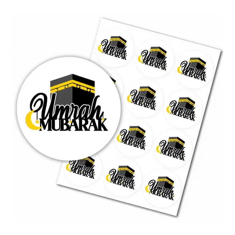 umrah mubarak decorative stickers, Muslin Sheep Holidays Kaaba Bottle Wrapper, hajj mubarak gift decoration supplies