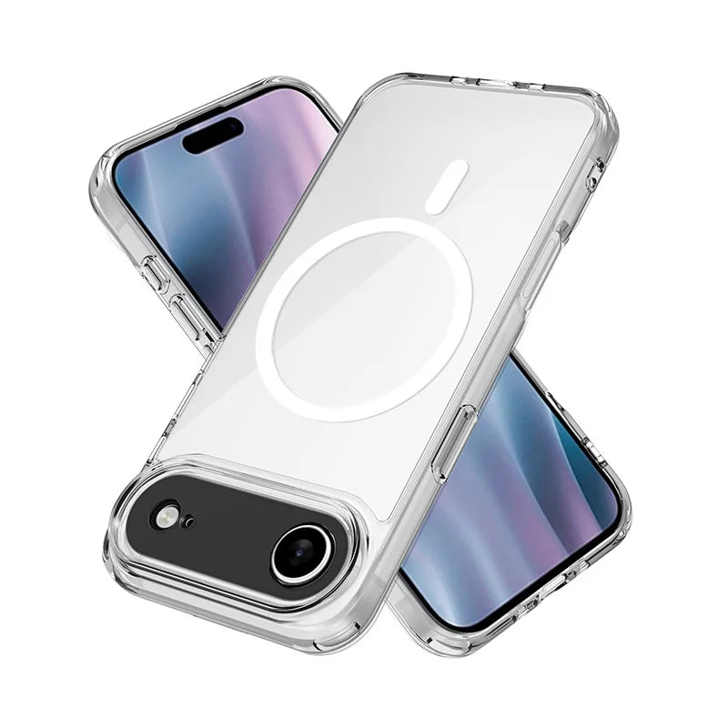 Transparent Acrylic Case for iPhone 17 Air 17 Pro Max Magnetic for Magsafe Wireless Charging Clear PC Cover for iPhone 17pro