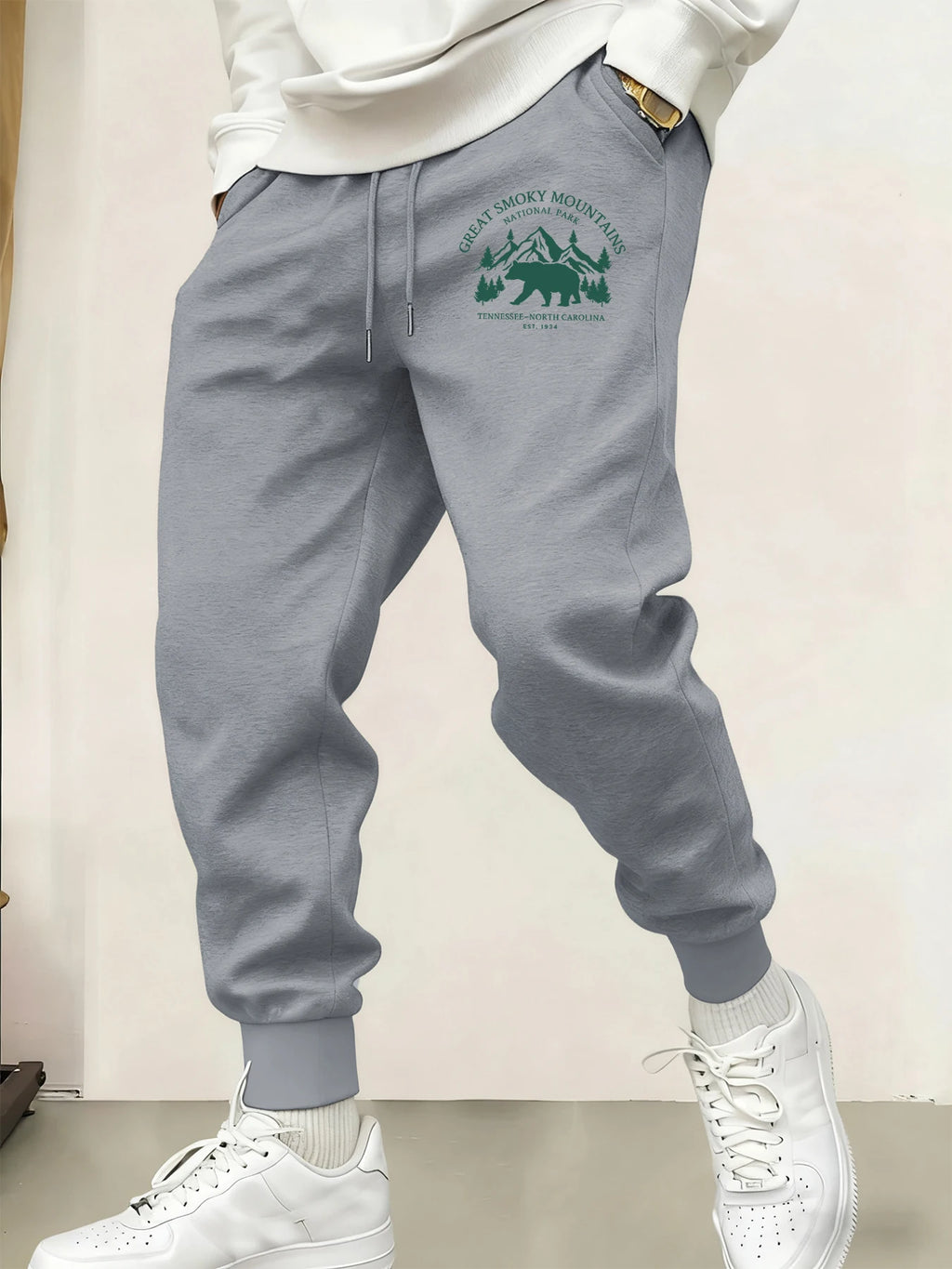 Great Smoky Mountais Nation Park Printed Mens Trousers Sport Fashion Jogging Pants Street Soft Sweatpants Autumn Comfy Clothing