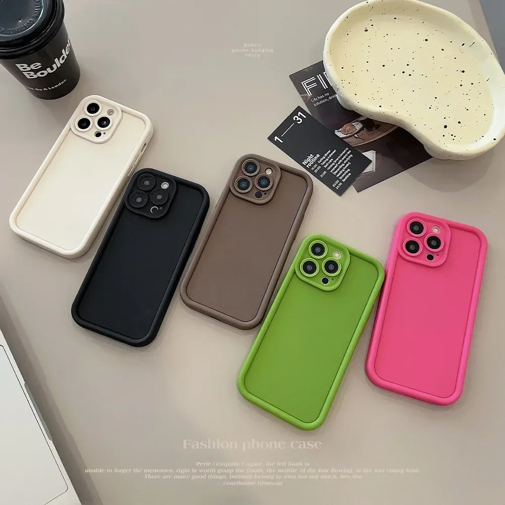 Beige Brown Black Stylish Phone Case for iPhone 16 15 14 13 12 11 Pro Max 7 8 Plus X XR XS Max, Slim Protective Shockproof Cover