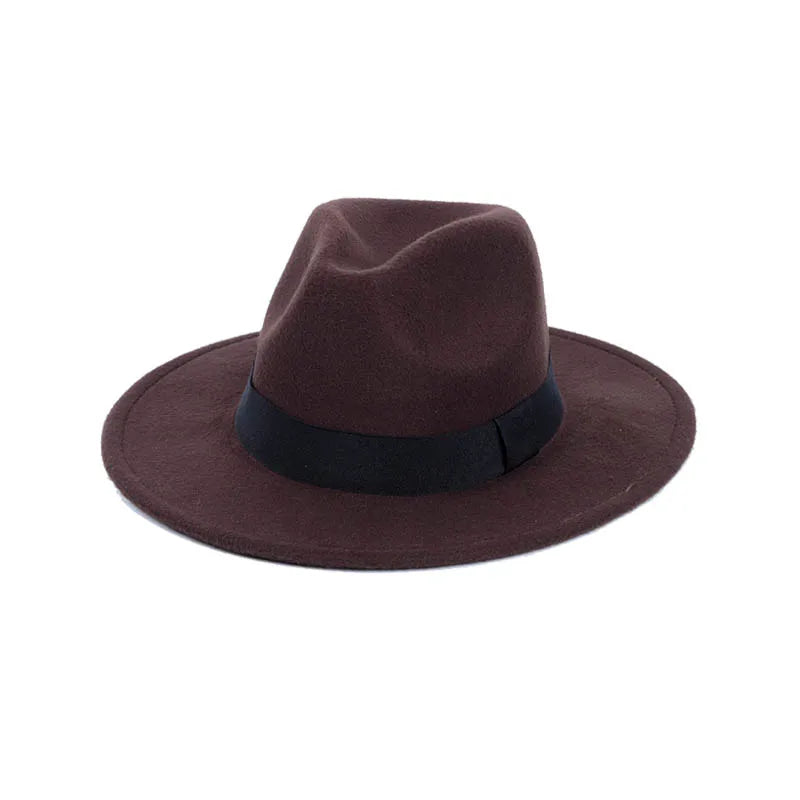 Topi Fedoras Musim Dingin Topi Jazz Klasik Felt Topi Fedora Panama Kasual untuk Pesta Putih chapeau luxe chapeu panama masculino