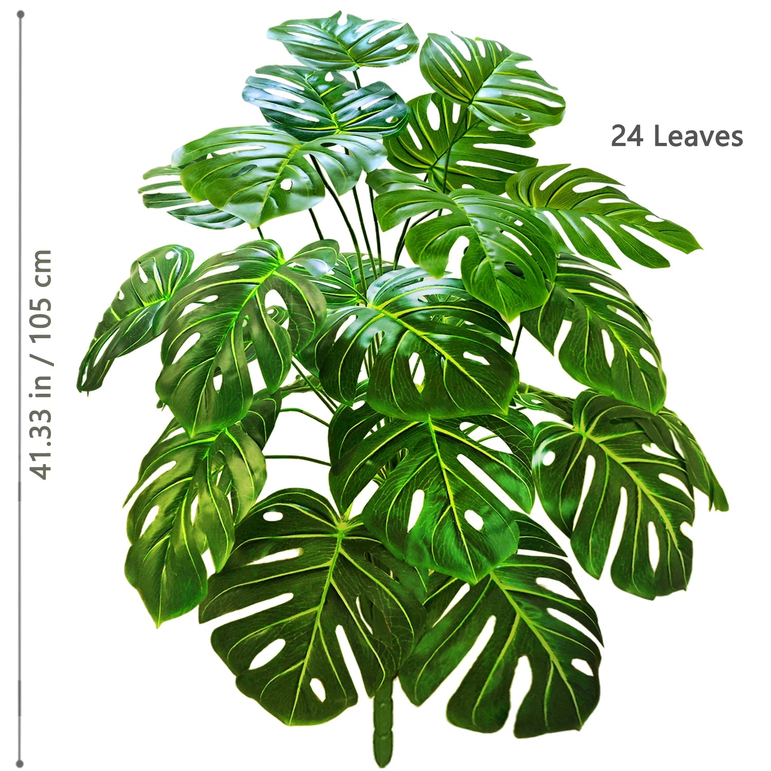 40-130cm（51.18in） Artificial Monstera Plant Fake Palm Tree Plastic Turtle Leaf Green Plant for Home Garden Room Office Decor