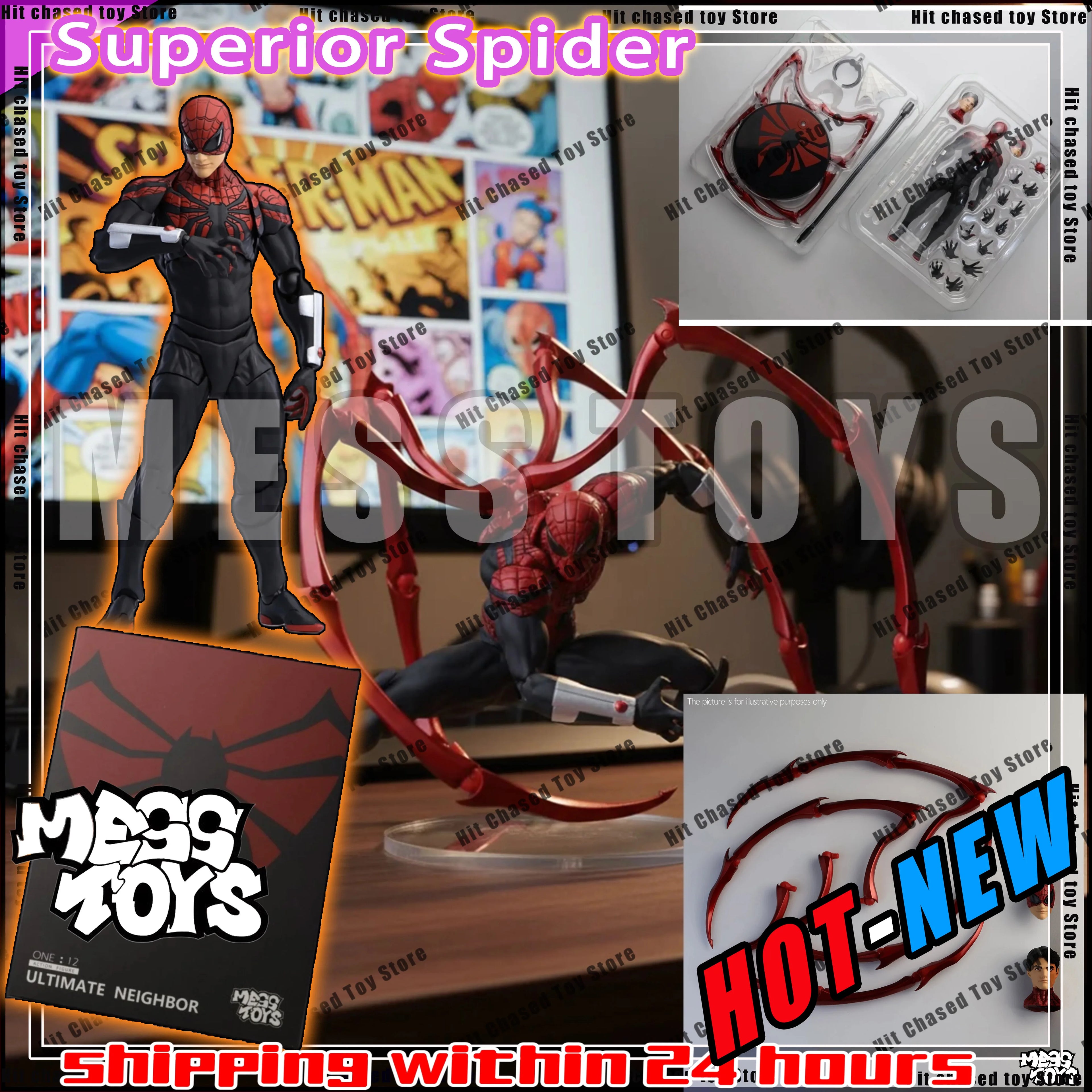 In Stock Mess Toys Superior Spider Man Doctor Octopus Peter Parker Messtoys Spiderman Neighbor Anime Action Figure Toys Gifts