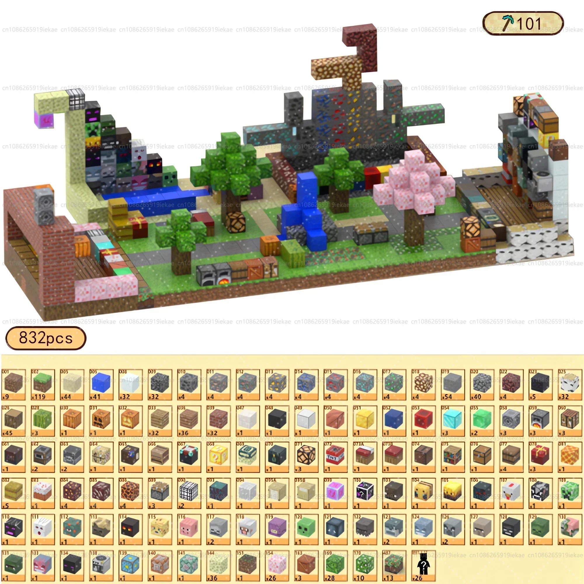 Magnetic Building Blocks Mine World Montessori Educational STEM Sensory Toy for Magnet Cube Kids Boys Girls Ages 3+ DIY Toy Gift