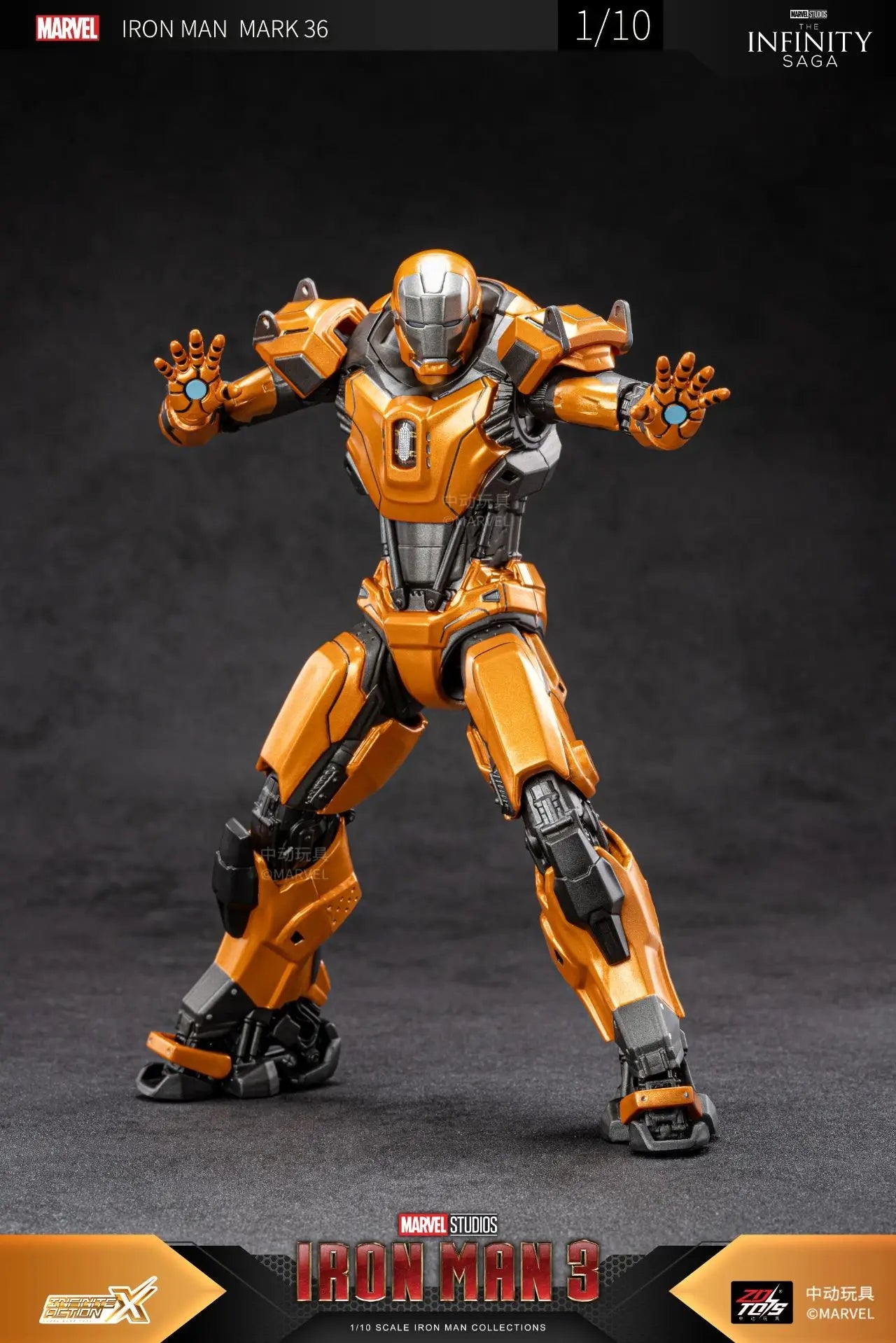 1:10 ZD Toys Iron Man MK25 Striker MK26 Gamma MK36 Peacemaker MK40 MK2 War Machine MK15 Sneaky Action Figure Collections Gift