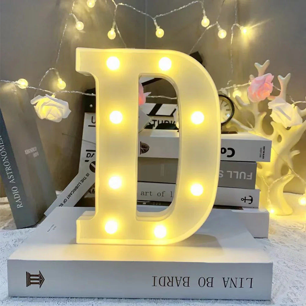 16cm LED Letter Light, Luminous Letter And Number Night Light, Suitable For Home, Bar, Wedding, Birthday Party Decoration
