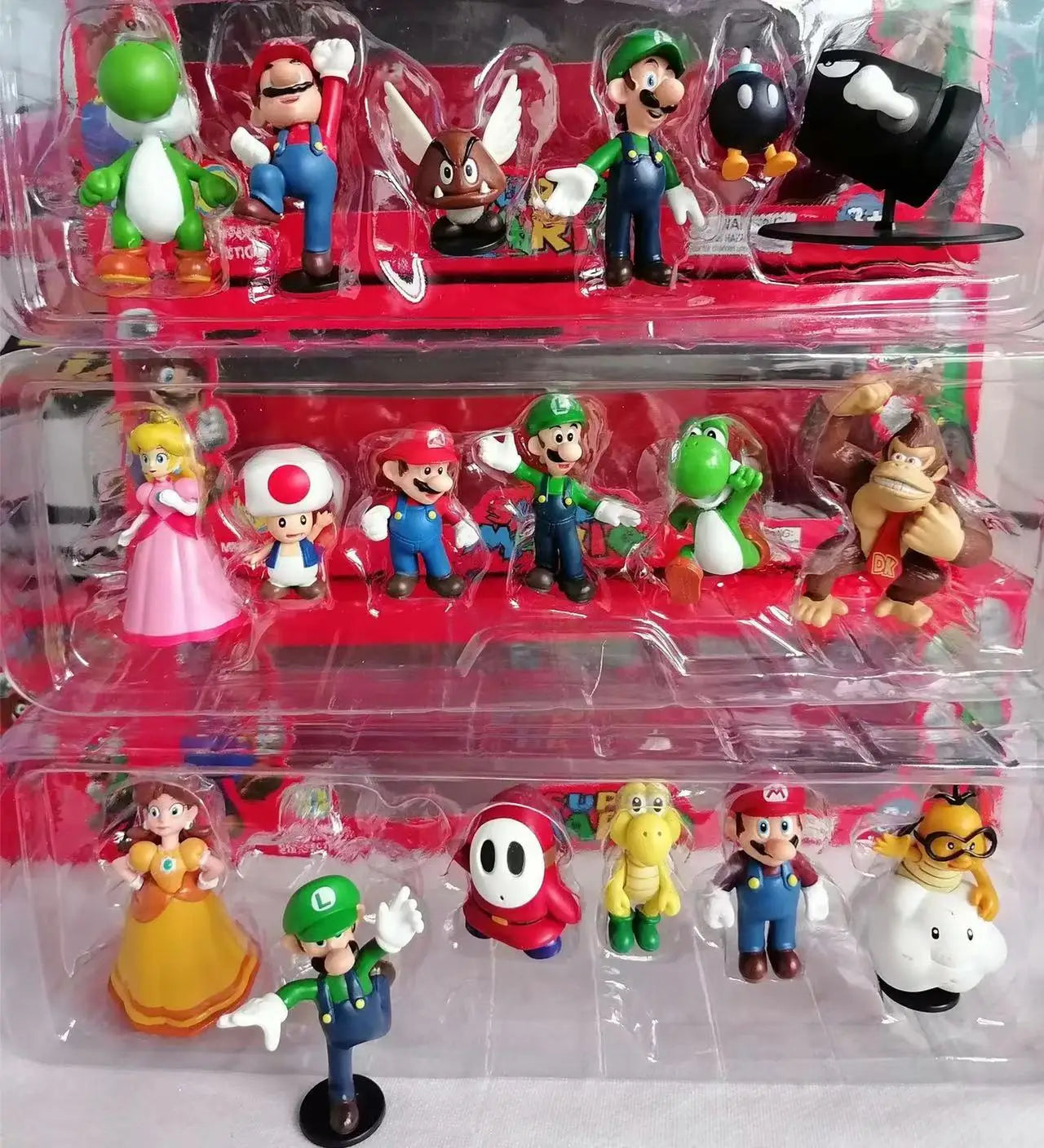 Super Mario Bros PVC Action Figure Toys Dolls Model Set Luigi Yoshi Donkey Kong MushroomFor Kids Birthday Gifts