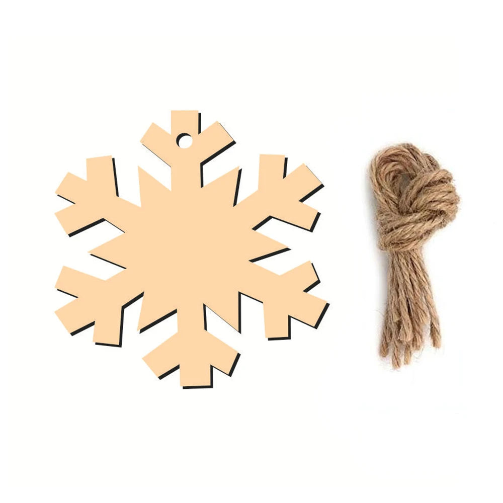 DIY Wooden Christmas Ball Decoration Round Blank Wood Slices Paint Ornament Xmas Tree Hang Pendant Craft Home Decor Baubles Tag