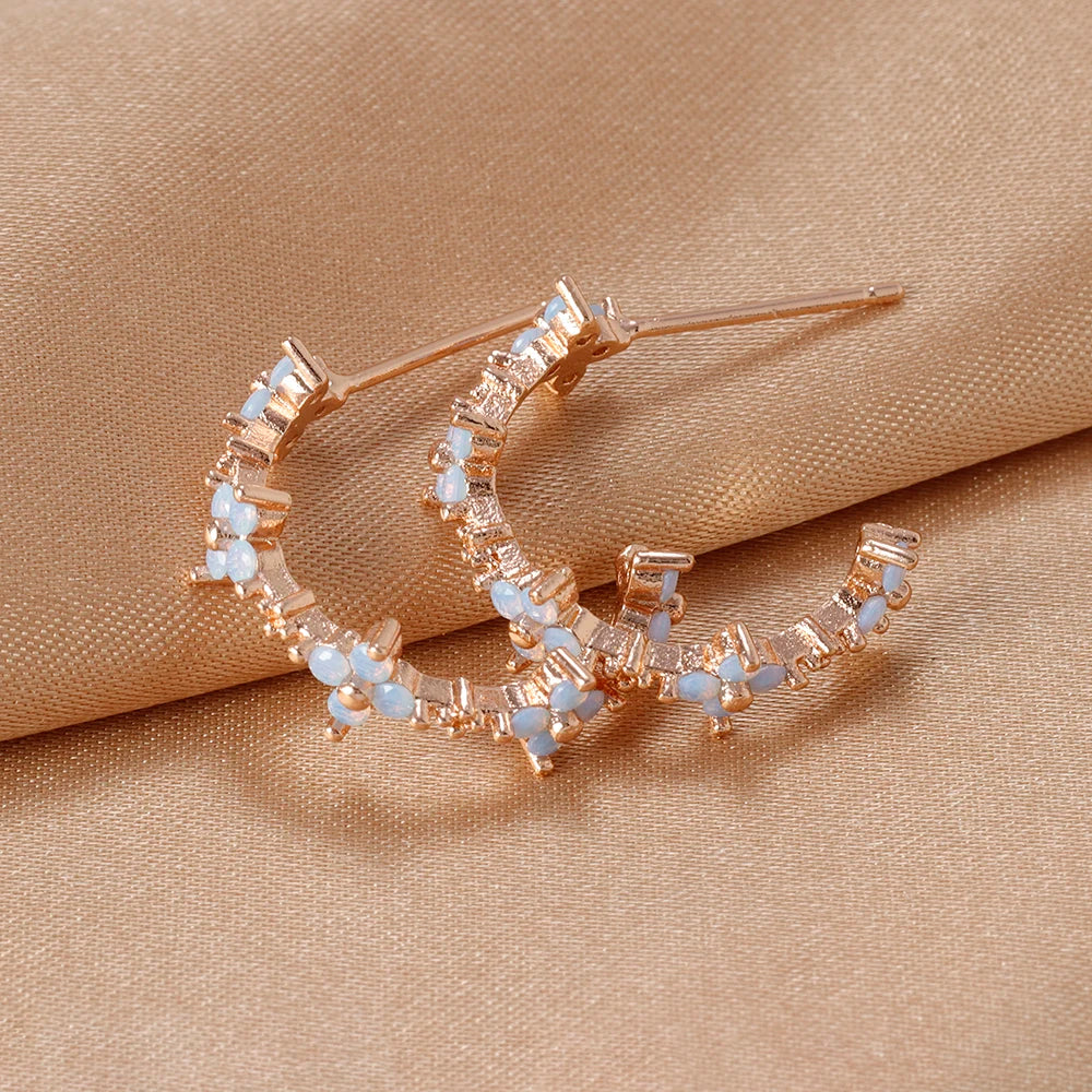 New Arrival Korean Trendy Stainless Steel Fresh Lovely Sweet Flower Stud Earrings For Women 2023 Fashion Jewelry