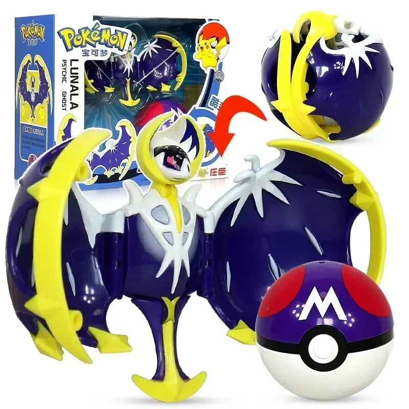 Pokemon Ball Deform Mewtwo Figure Pokeball Action Figurine Pikachu Charizard Gengar Blastoise Greninja Eevee Poke Child Toy Set
