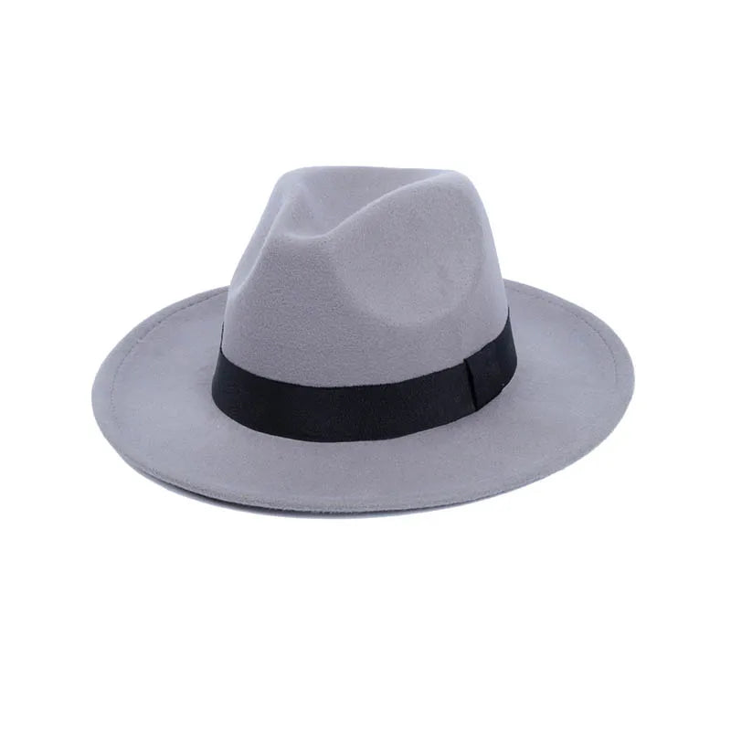 Topi Fedoras Musim Dingin Topi Jazz Klasik Felt Topi Fedora Panama Kasual untuk Pesta Putih chapeau luxe chapeu panama masculino
