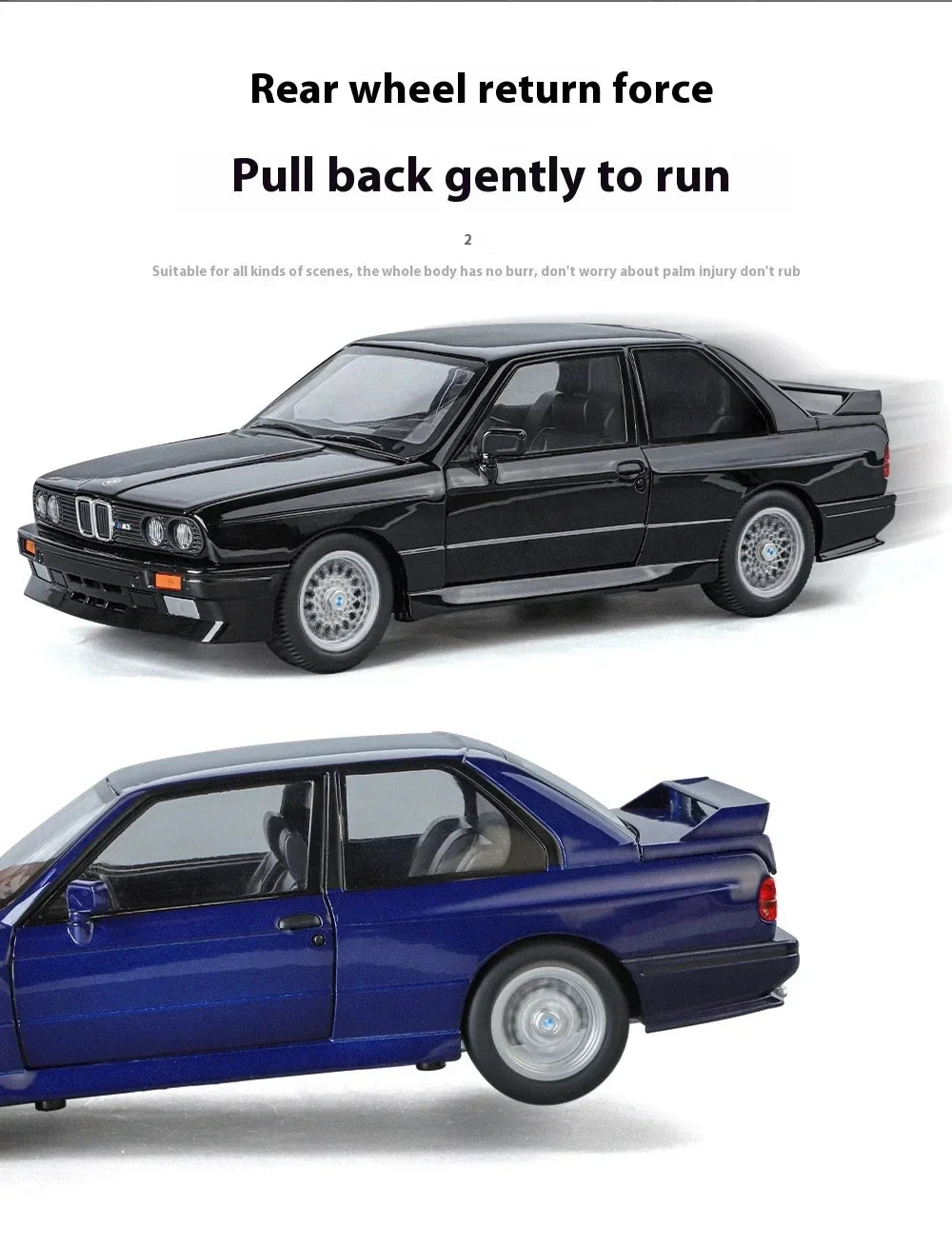 1:24 1988 BMW M3 E30 Alloy Sports Car Model Diecasts Metal Classic Car Vehicles Model Simulation Sound and Light Kids Toys Gifts
