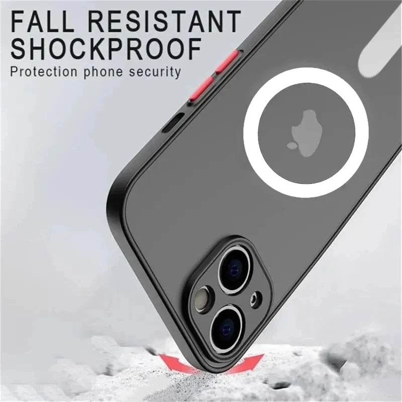Luxury Matte For Magsafe Case For Apple iPhone 15 14 13 12 11 Pro Max Plus Magnetic Wireless Charging Soft Protection Accessorie