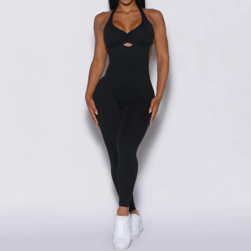 Sporty Jumpsuit Women Sportwear 2025 Workout Yoga Clothes Push Up Gym Set Women Sportswear Sport Outfit Fitness Overalls Black