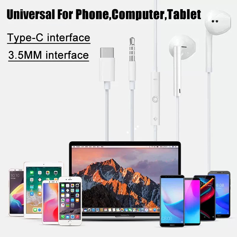 For Apple iPad Laptops Tablet Headphones For iPhone 16 15 14 13 12 11 Pro Max Earphones X XS 7 8 Plus 3.5mm Stereo Wired Earbuds