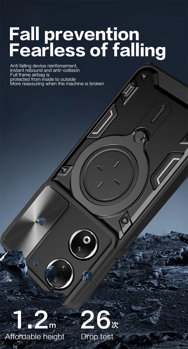 Funda For Honor 90 5G Case Shockproof Armor Magnetic Metal Ring Phone Case For Honer Honar 90 Honor90 Slide Camera Protect Cover