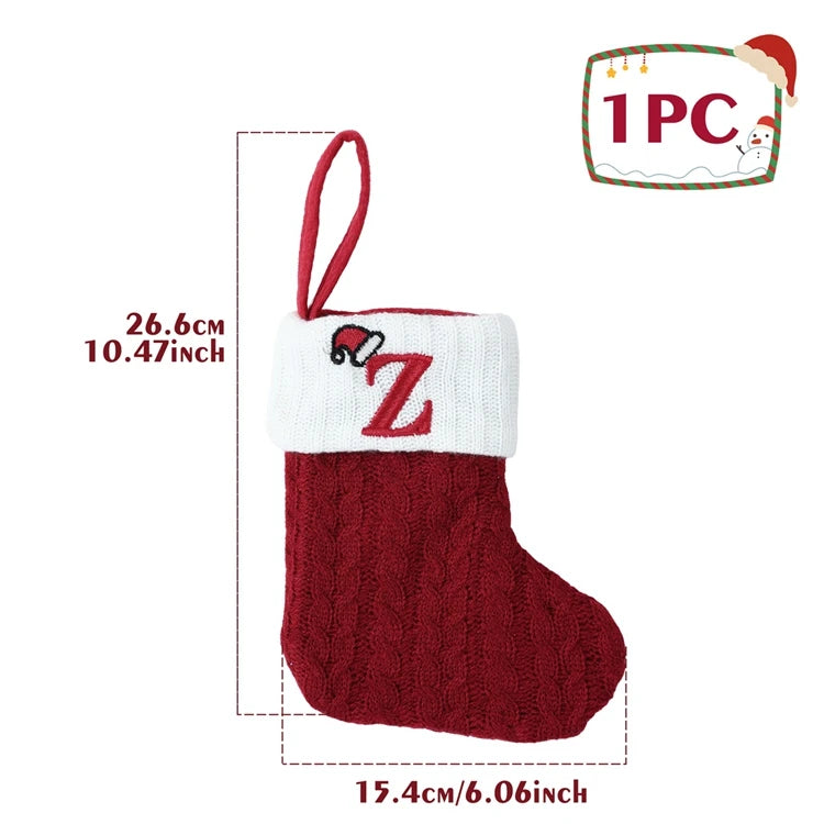 Christmas Alphabet Knitting Socks Christmas Tree Ornaments Christmas Decorations For Home 2025 Noel New Year 2026 Xmas Gift