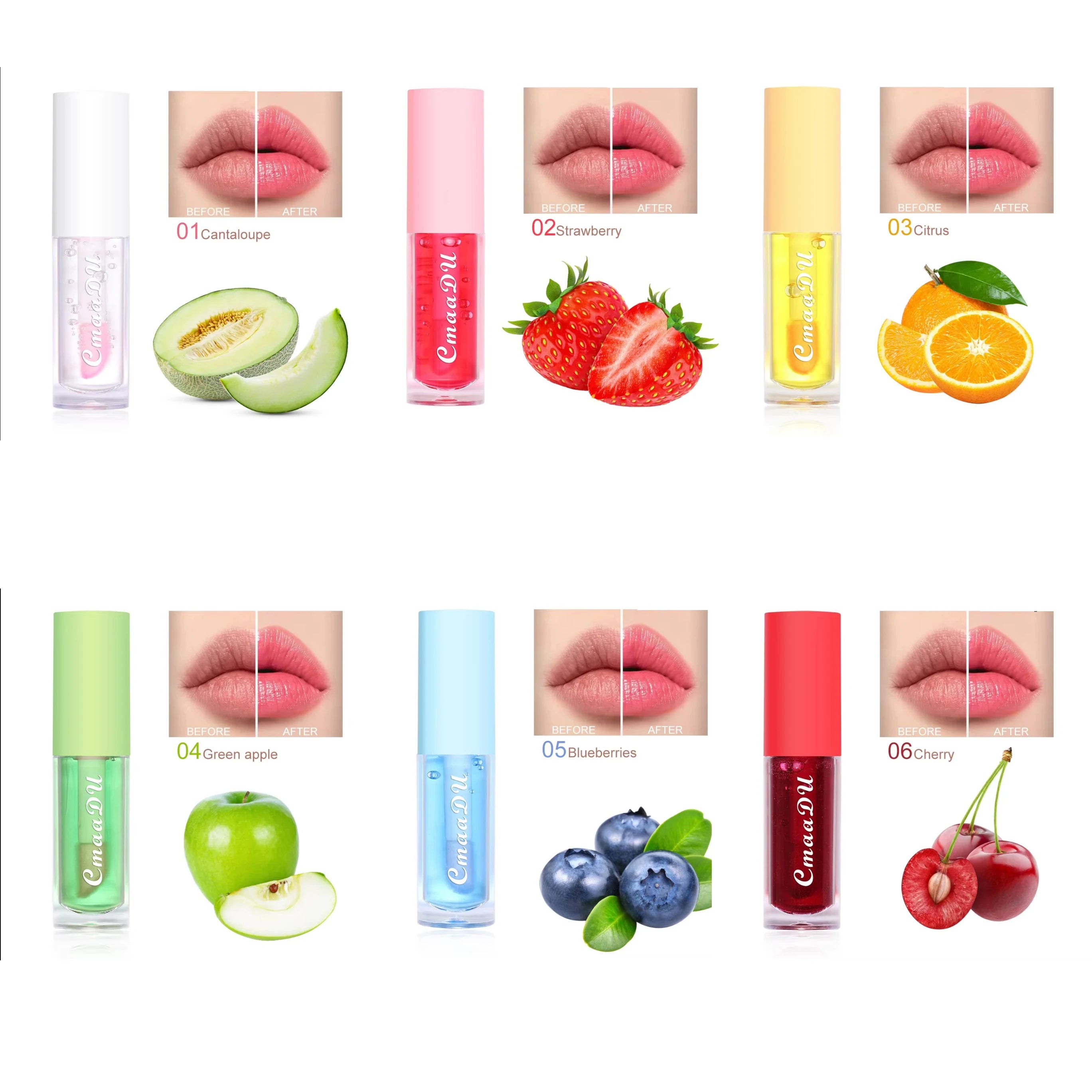 6 Color Fruit Flavor Color Change Lip Oil