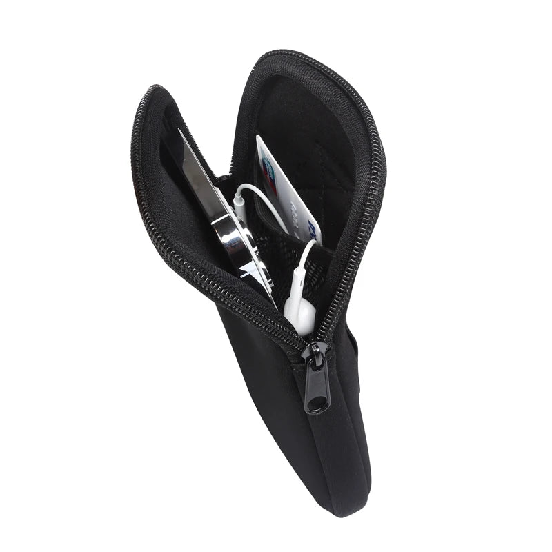 Cell Phone Pouch For iphone Samsung Motorola Xiaomi Huawei Smartphone Stretch Material Zipper Sleeve Hanging Waist bag Universal