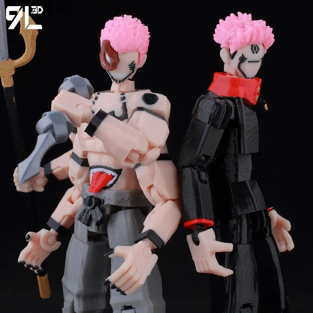 9L3D Printed Anime Jujutsu Kaisen Sukuna Yuji Yuta Satoru Gojo Lucky Dummy 13 Movable Shapeshift Action Figures Mannequin Toys