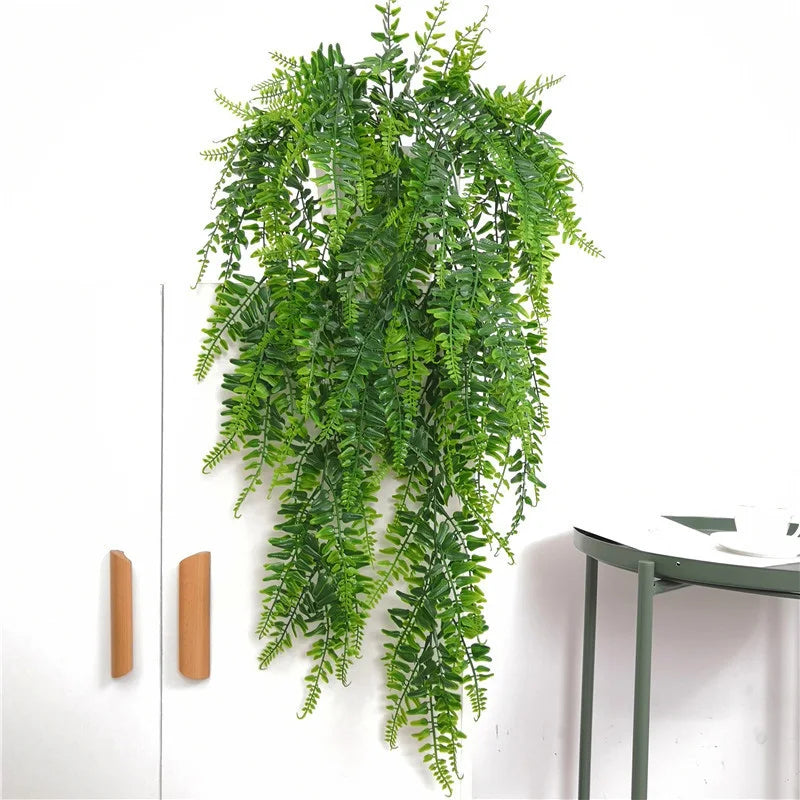 Artificial Plant Vines Wall Hanging Rattan Leaves Branches Outdoor Garden Home Decoration Plastic Fake Silk Leaf Green Plant Ivy