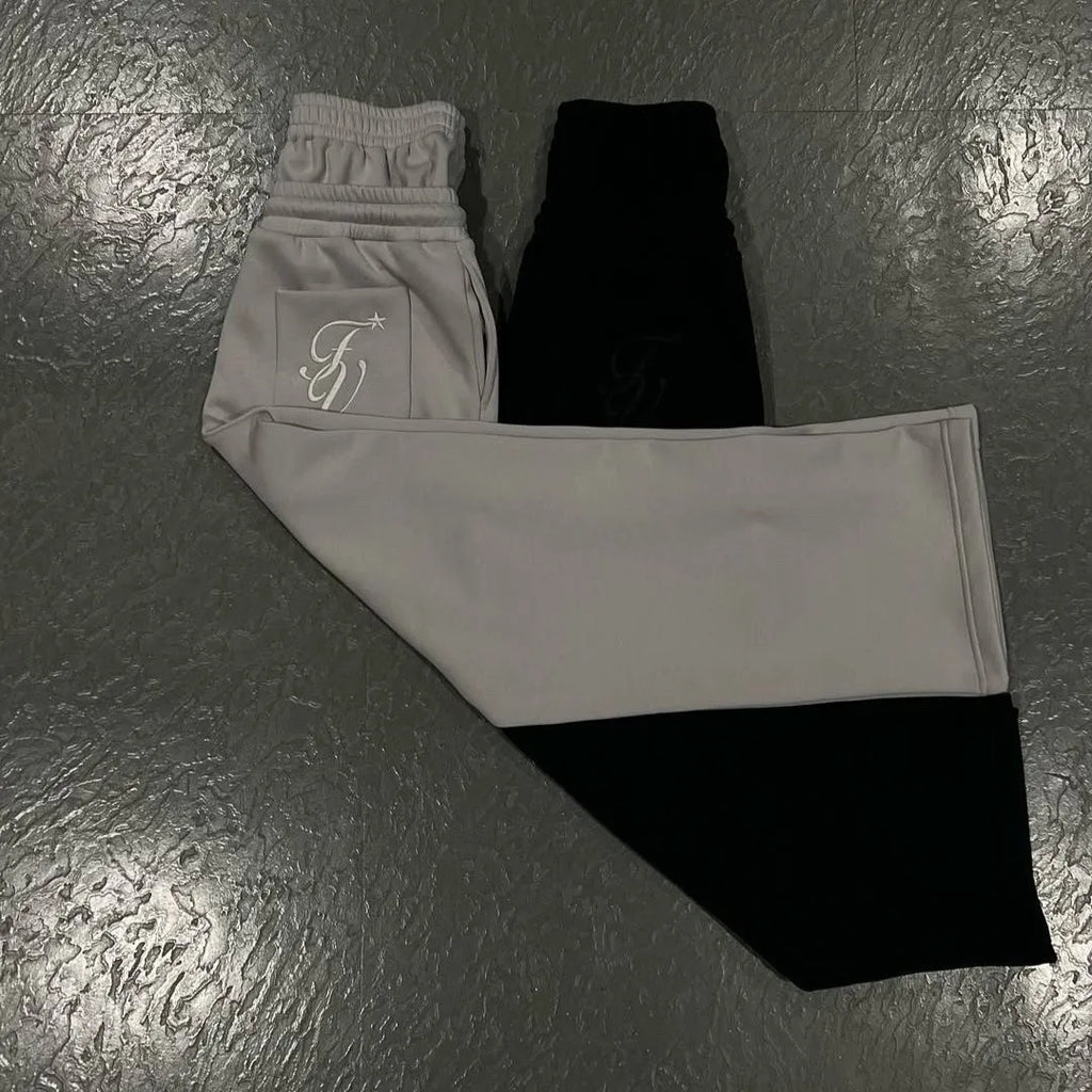 American Style Personalized Double Waisted Solid Casual Pants Sporty Popular Embroidery Sport Loose Men Women Couple Sweatpants