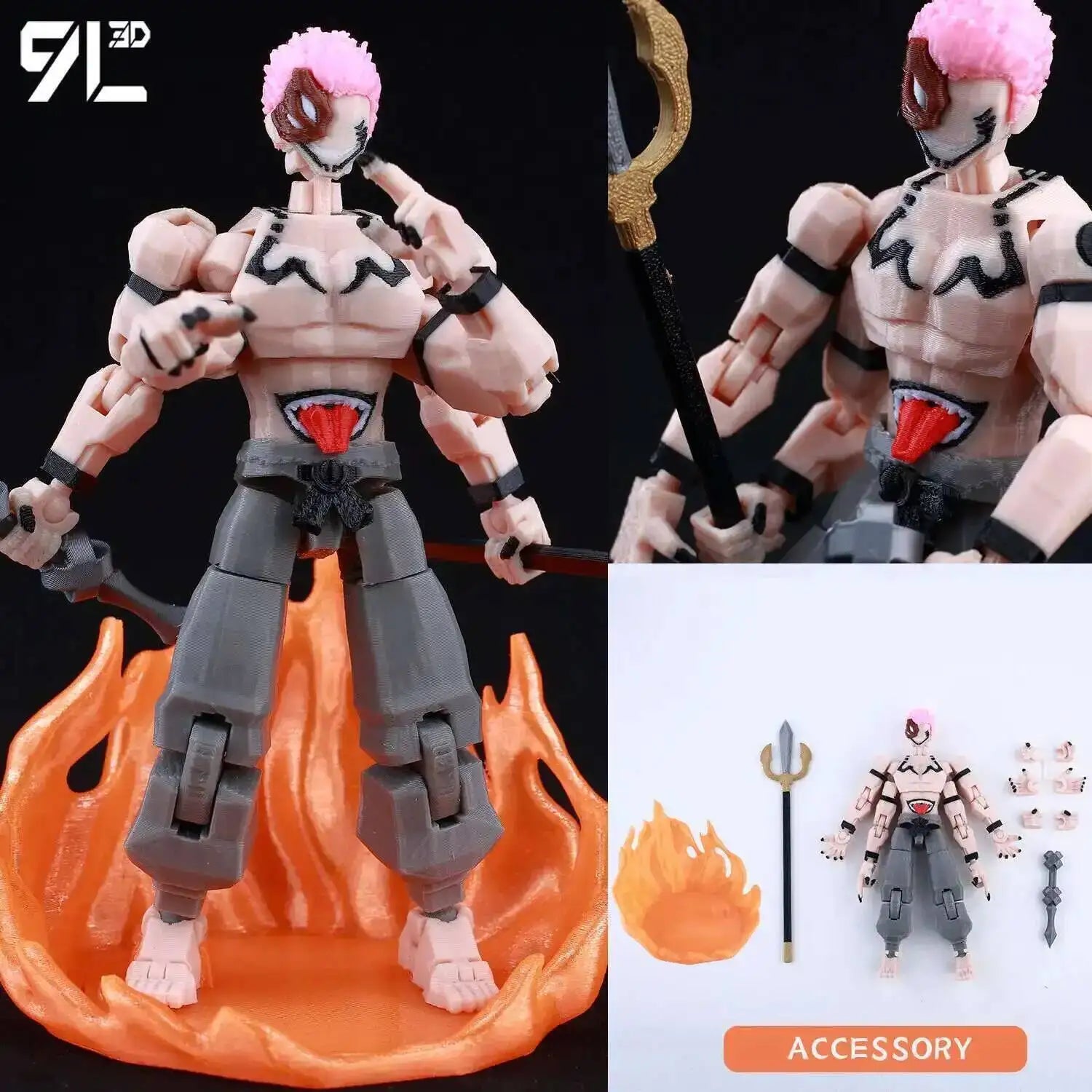 9L3D Printed Anime Jujutsu Kaisen Sukuna Yuji Yuta Satoru Gojo Lucky Dummy 13 Movable Shapeshift Action Figures Mannequin Toys