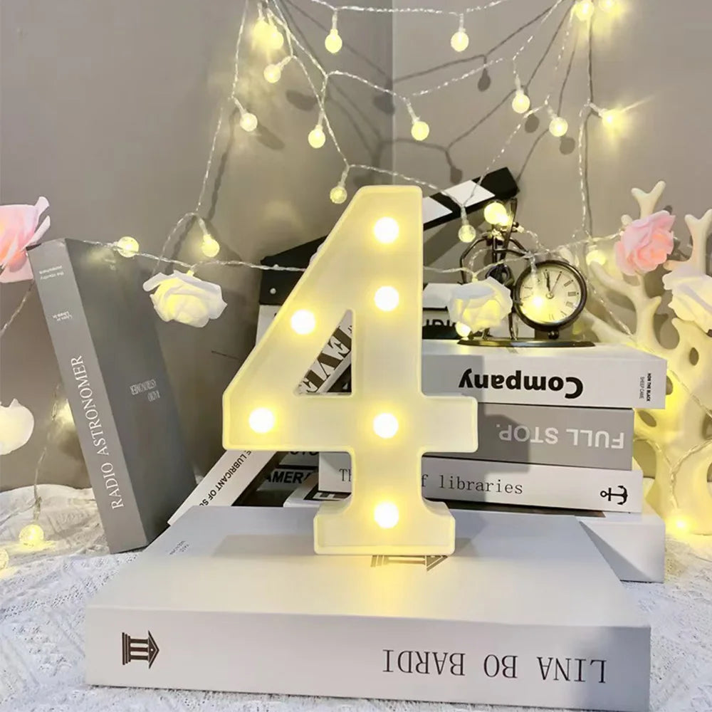 16cm LED Letter Light, Luminous Letter And Number Night Light, Suitable For Home, Bar, Wedding, Birthday Party Decoration