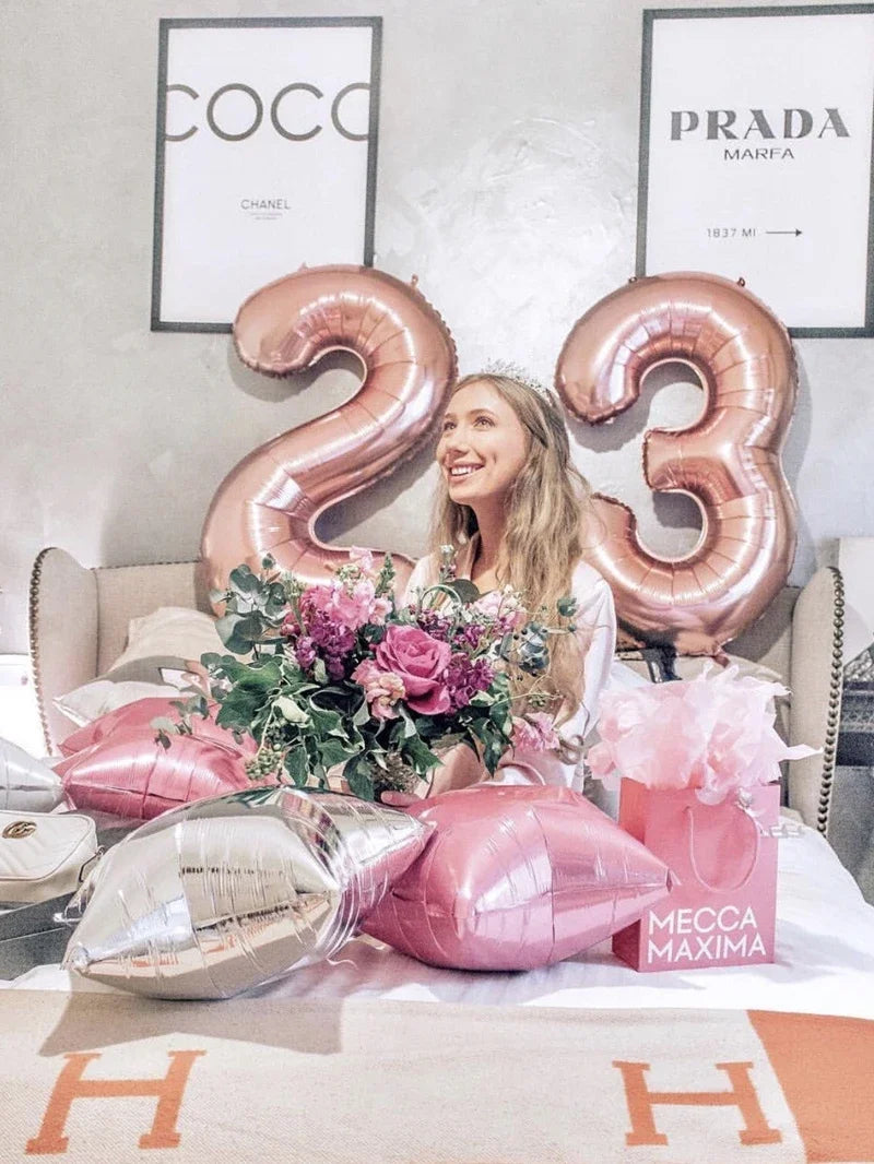 32/40 Inch 0-9  Number Balloons Big Foil Birthday Balloon Helium Child Adult Happy Birthday Wedding Party Decorations Supplies