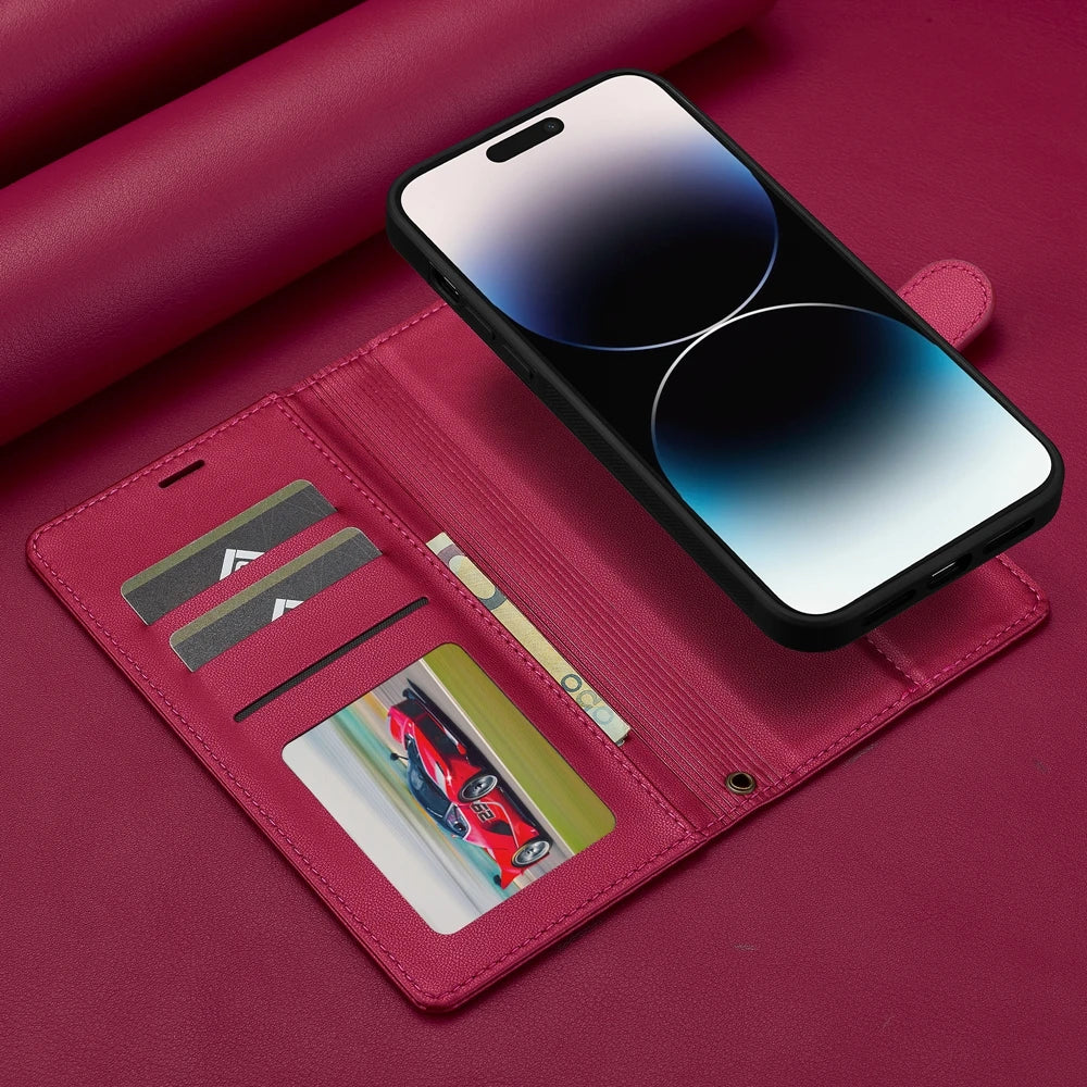 2in1 Removable Flip Leather Wallet Case Magnetic Phone Cover For iPhone 17 Air 15 Pro Max 14 Plus 16 13 12 11 SE 2022 Cards Solt
