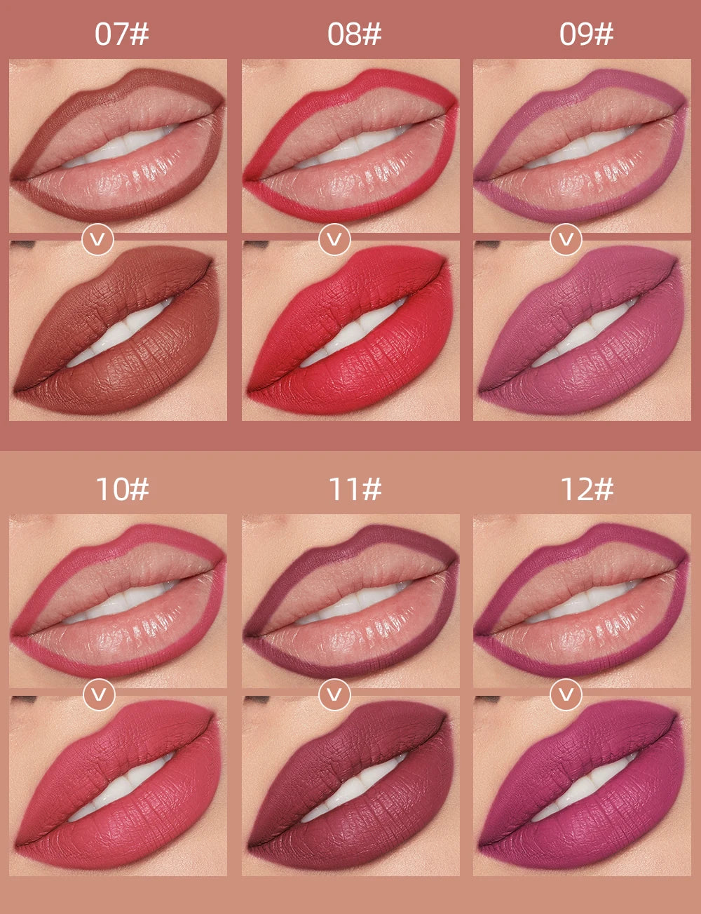 12pcs/set Lip Liner Pencil Waterproof Long Lasting Lipstick Matte Nude Contour Lipliner Pencil Lipstick Pen Lip Tint Cosmetics