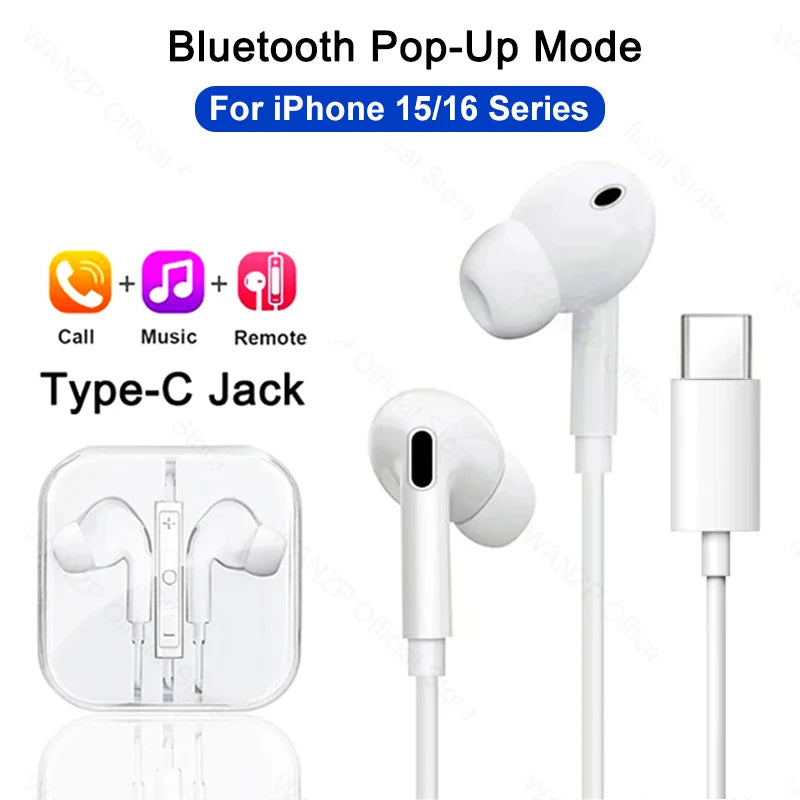 For Apple iPad Laptops Tablet Headphones For iPhone 16 15 14 13 12 11 Pro Max Earphones X XS 7 8 Plus 3.5mm Stereo Wired Earbuds