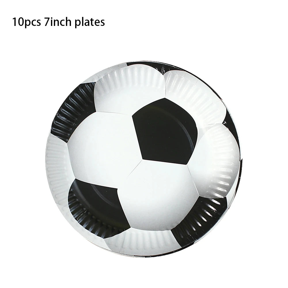 Soccer Theme party decoration plates cups tablecloth supplies kids boys Football theme birthday party decoration drinking straws