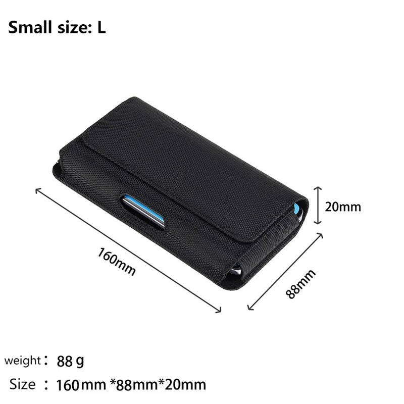 5.2-7.0 inch Phone Nylon Pouch Multifunction Cell Phone Belt Clip Carrying Holster Case Waist Bag For iPhone Samsung Smartphones